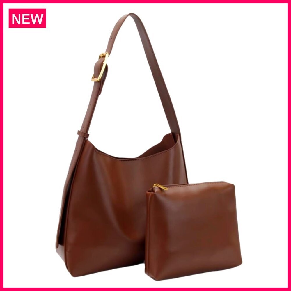 Large Vegan Pu Leather Tote Shoulder Bag Crossbody Purse Women